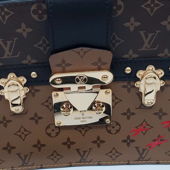 100% Auth Louis Vuitton Trunk Brown Monogram Canvas Shoulder Bag 1530-082224 - Picture 10 of 14